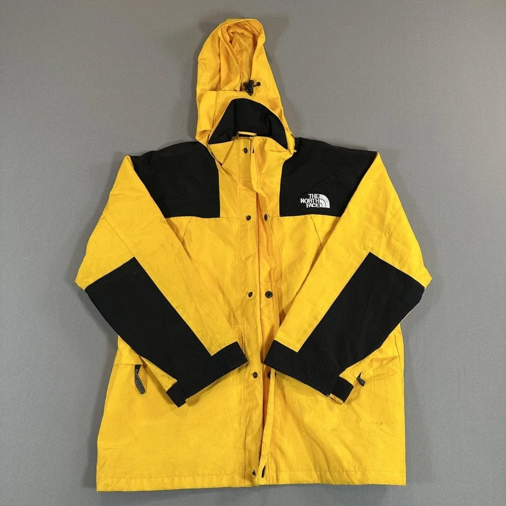 The North Face Jacket Mens XXL Yellow Black Colorblock Hooded‎ Full Zip Ski